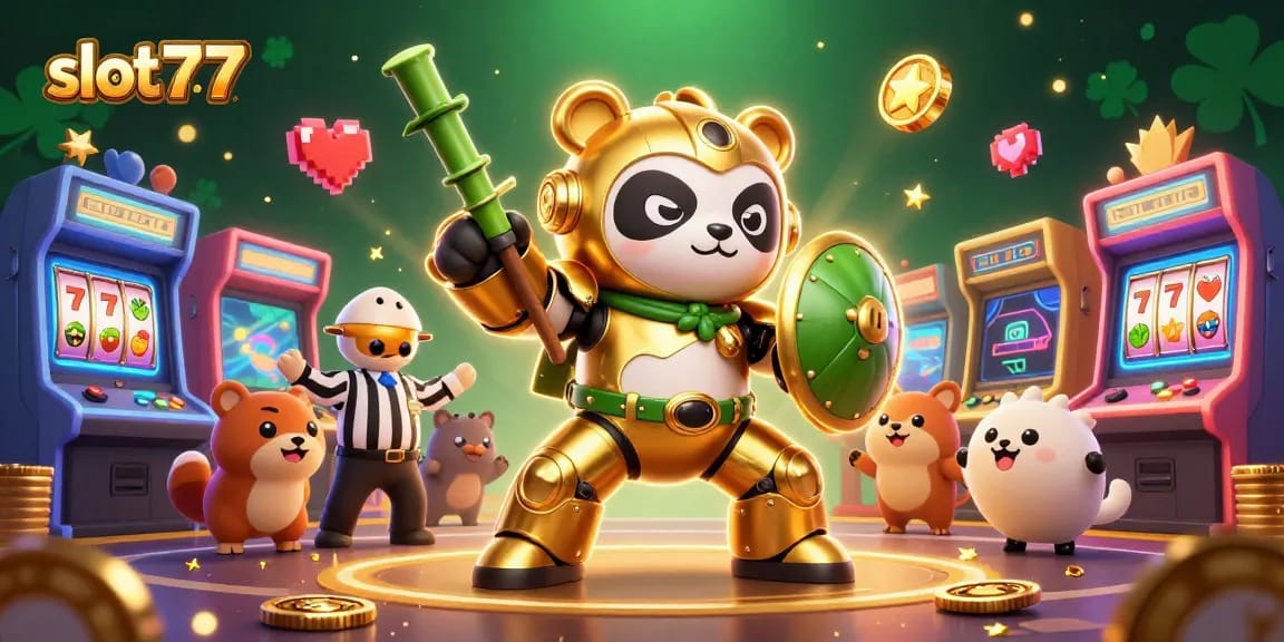 Experience the thrill of slot777 with vibrant scenes featuring dynamic characters and arcade elements.