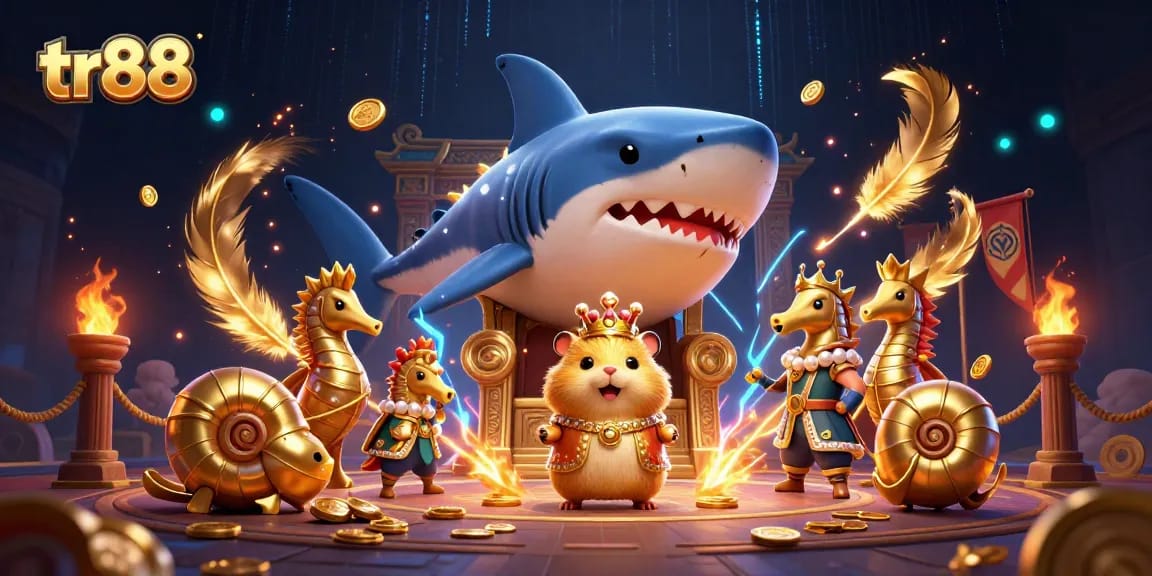 Engage in thrilling casino adventures with tr88 featuring a golden hamster king and vibrant gaming elements.