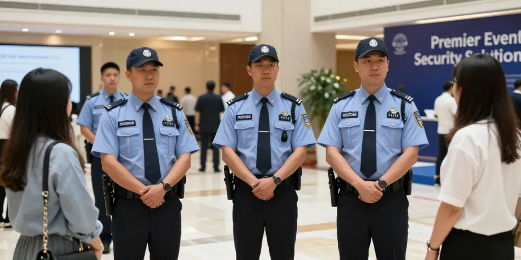 Trusted security solutions by professional guards at an event