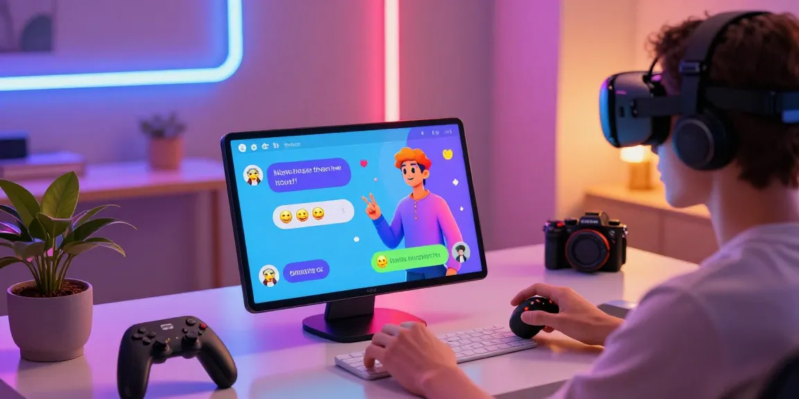 Engaging NSFW chat interaction in a vibrant virtual workspace with customizable AI characters and immersive digital atmosphere.