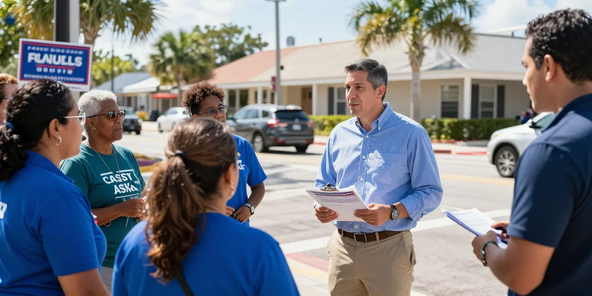 Casey Askar engaging with voters in Florida's congressional district during a campaign event.