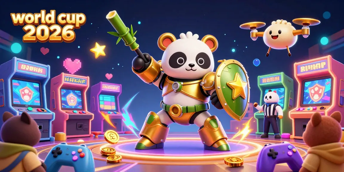 Experience thrilling action during the world cup 2026 with a vibrant and detailed gambling-themed arena illustration.