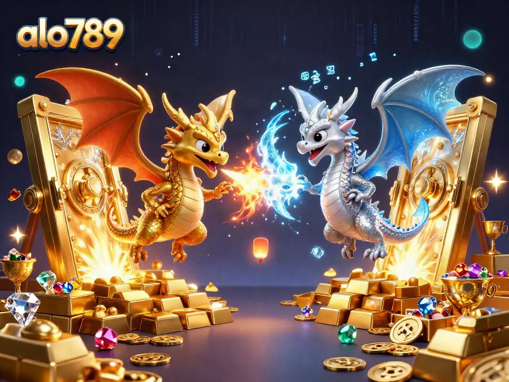 Experience thrilling gameplay with alo789's vibrant dragon-filled casino scene, showcasing dynamic action and rich treasures.