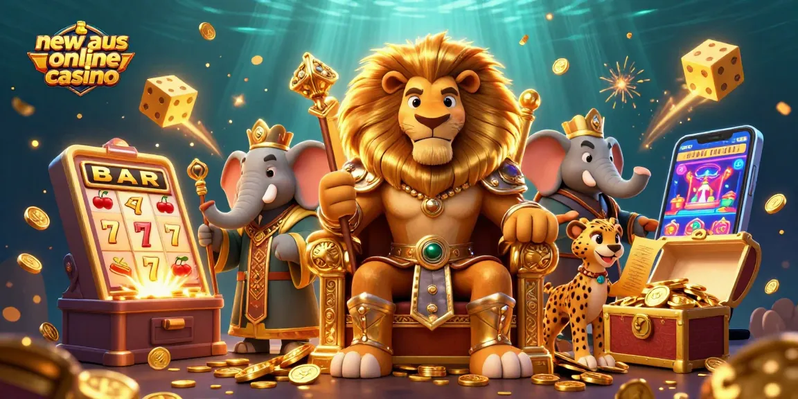 Experience excitement at new aus online casino with a vibrant 3D scene of a bustling casino