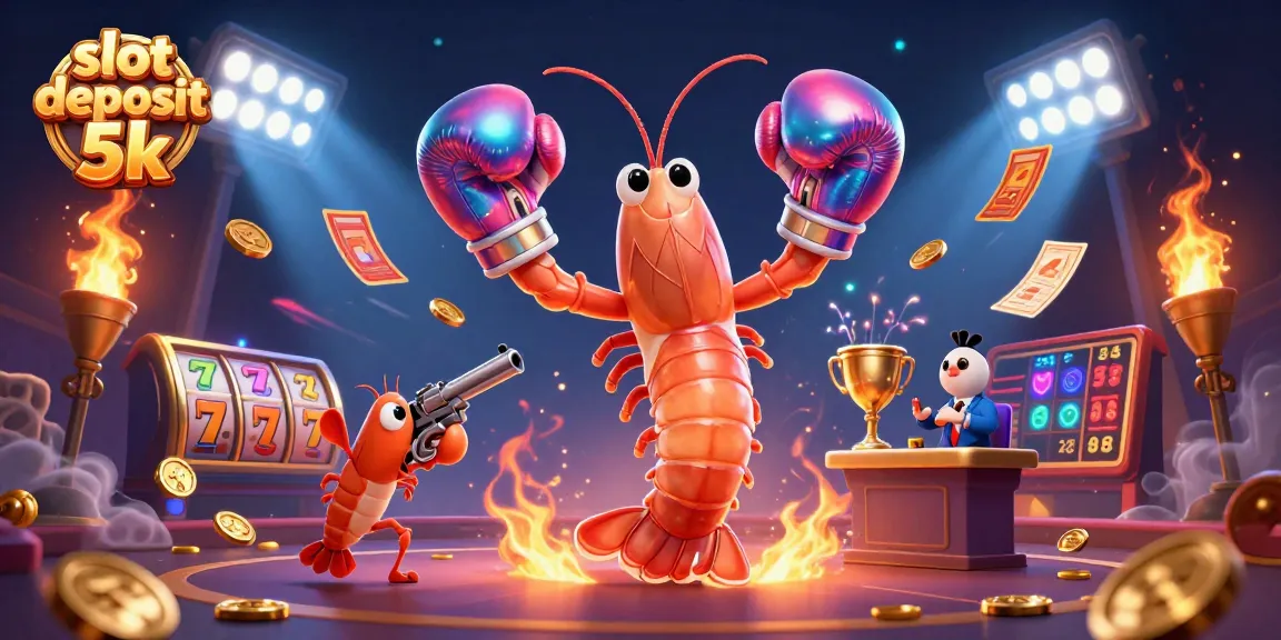 Experience thrilling wins with slot deposit 5k in a vibrant casino scene filled with action.