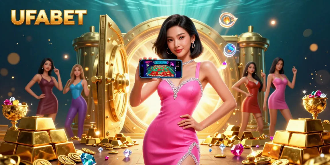 Experience the thrill of UFABET with live dealer games in a dazzling casino scene.